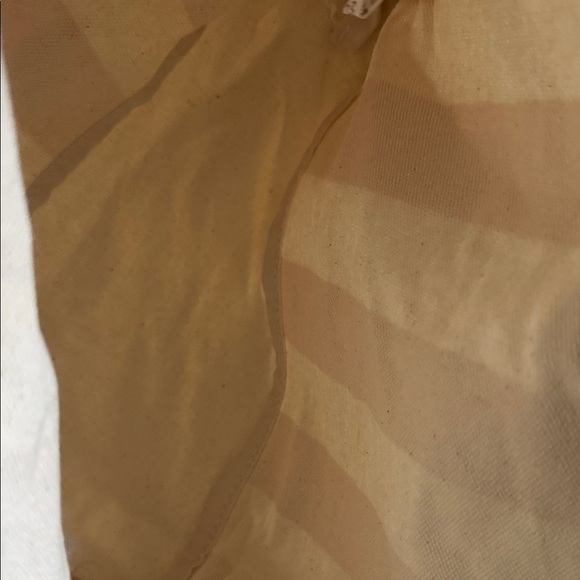 Summer Fridays Beige & White Striped Canvas Tote Bag - Picture 6 of 8